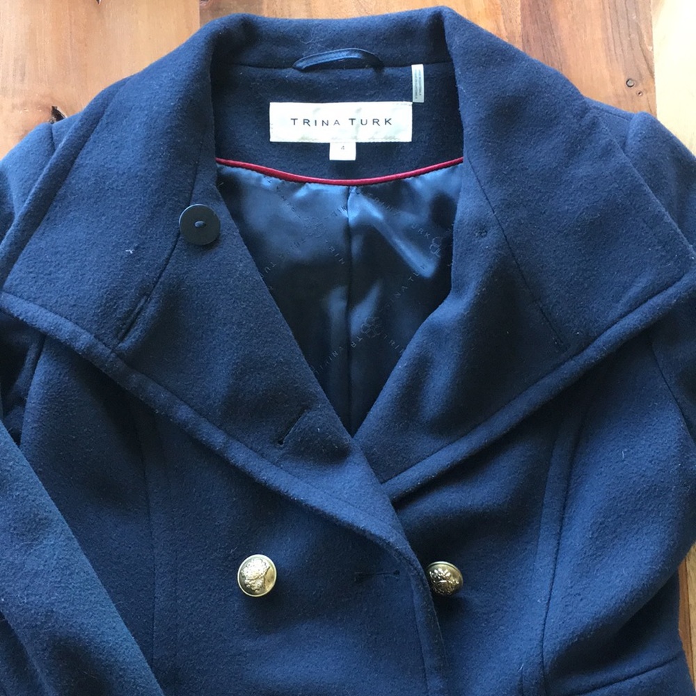 Trina Turk Navy Blue Coat